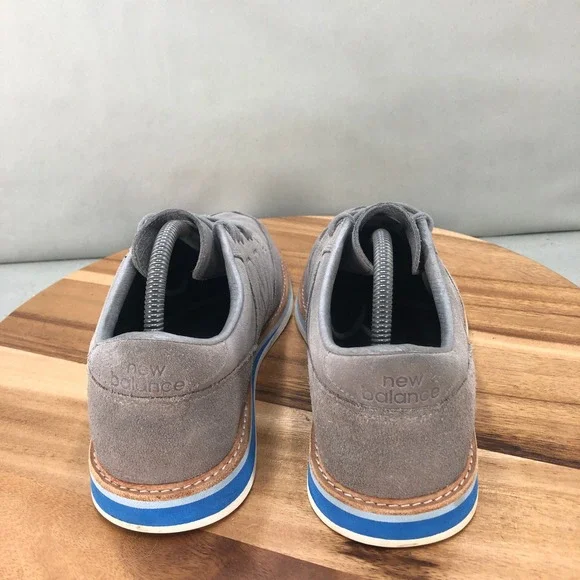 New Balance 1100 Gray Suede Leather Oxford Dress Shoes Mens 8.5 4E Extra  Wide